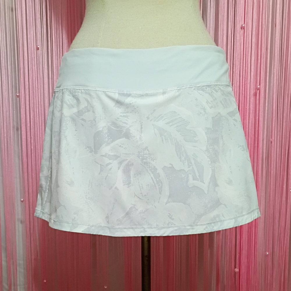 Lululemon Pace Rival Alpine White Mini Tropical Shadow Starlight Running Skirt - Picture 7 of 10